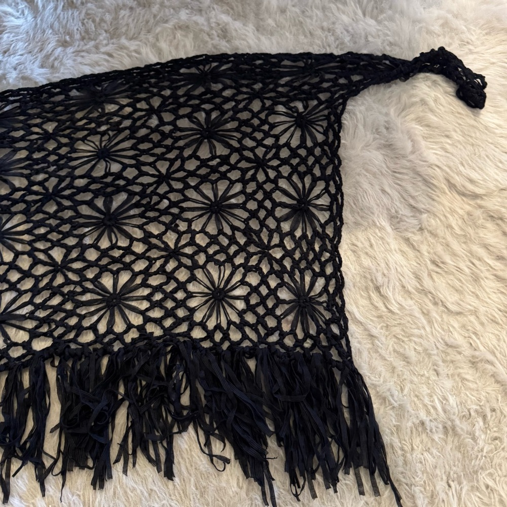 Urban Outfitters Out From Under Floral Crochet Sarong Cover-Up Black - Picture 10 of 11